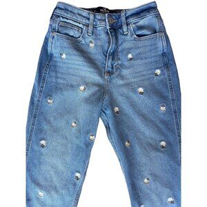 Hollister Women's Ultra High-Rise Rose Embroidered Vintage Stretch Jeans Size 24